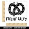 Feeling Salty Kawaii Pretzel Cute Square Rubber Stamp for Stamping Crafting
